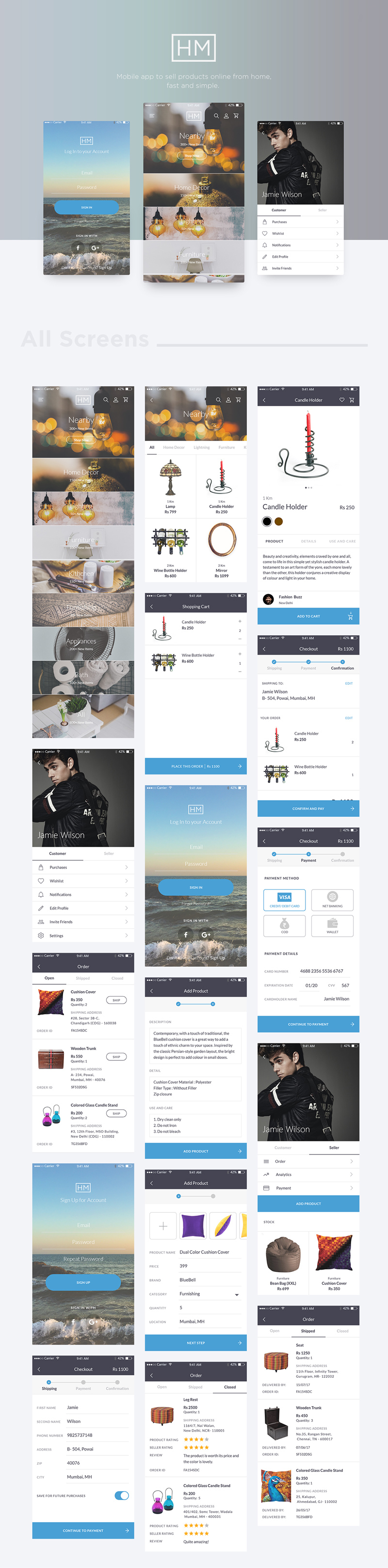 HomeMade iOS App UI With Adobe XD