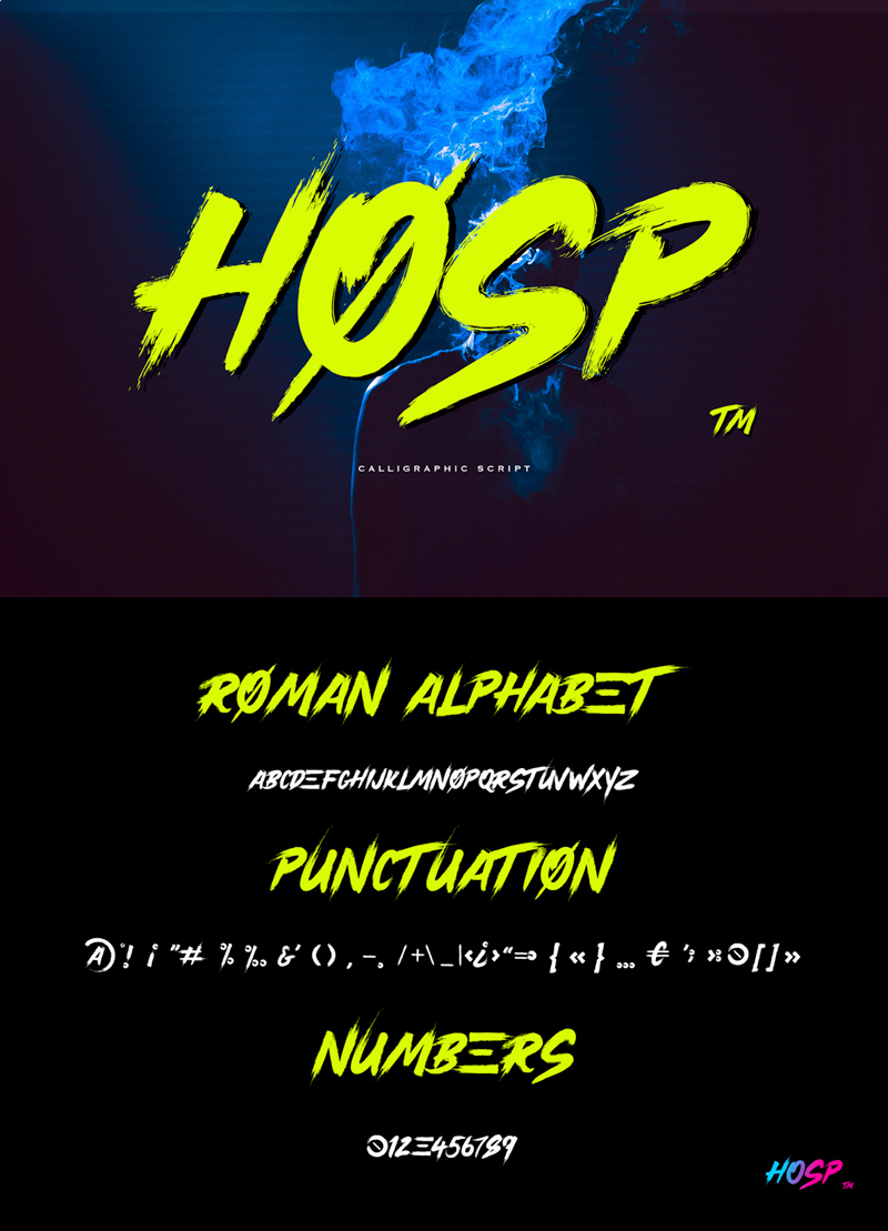 Hosp Font - Free Handwritten Brush Typeface