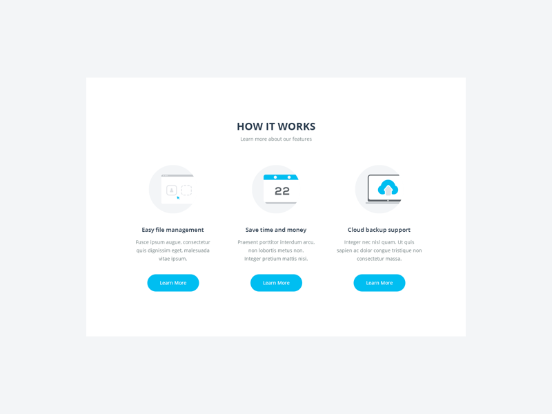 How It Works Section UI - Free PSD
