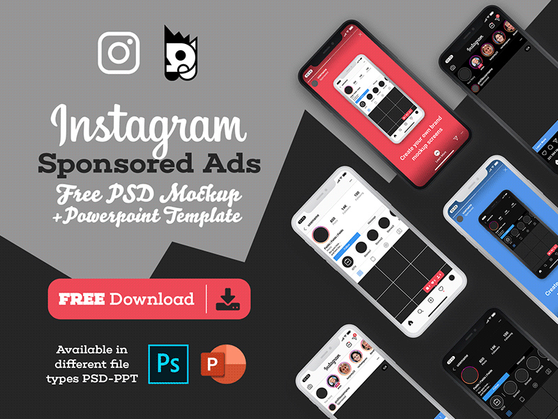 Instagram Sponsored Post Mockup PSD
