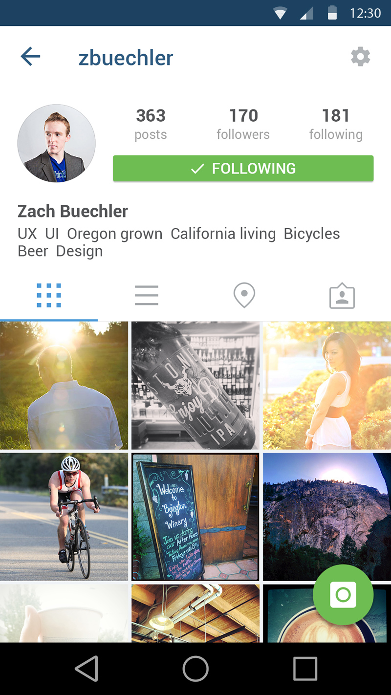 Instagram Template - Material Design