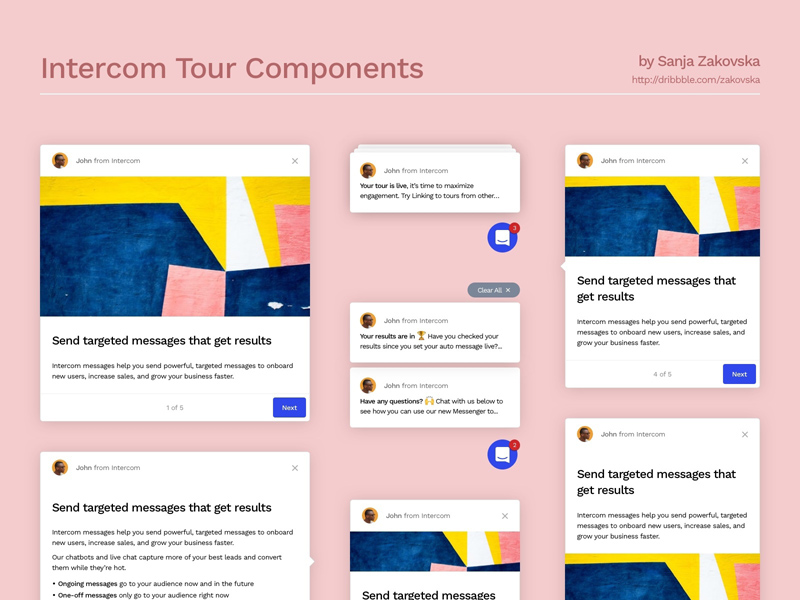 Intercom Product Tour Mockup made in Sketch