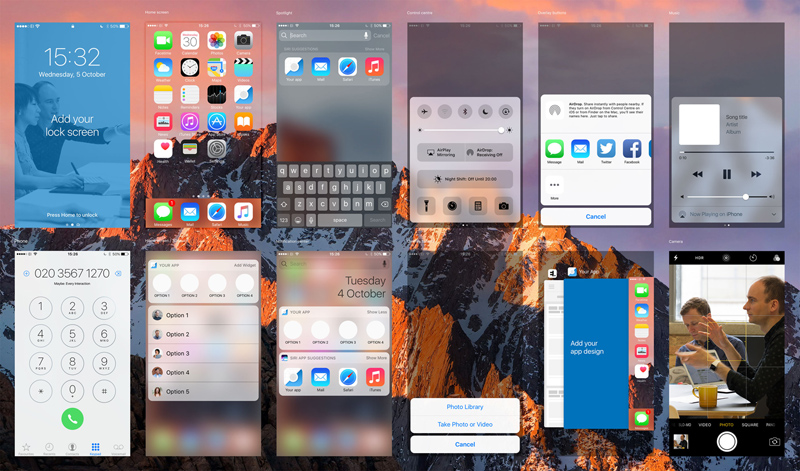 iOS 10 GUI - Sketch Freebie
