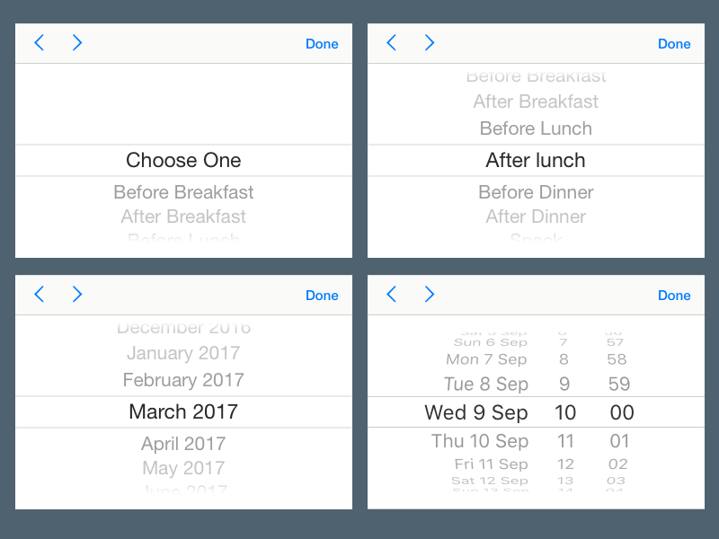 iOS 11 Pickers For Sketch with Overrides