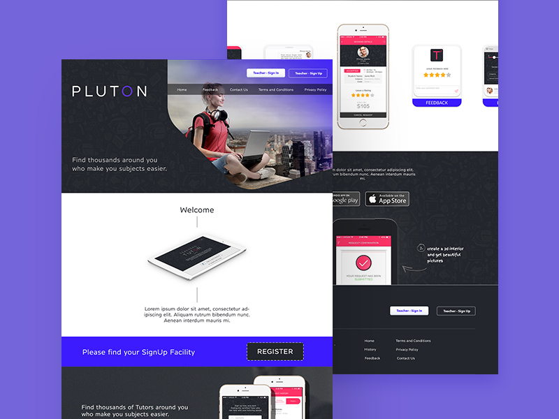 Landing Page Website Template - Pluton
