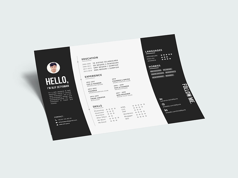 Landscape CV Resume A4 Template - Free Resource