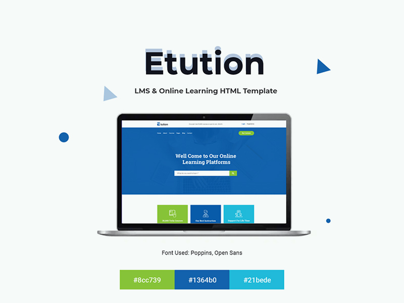 LMS & Online Learning Template - PSD Freebie