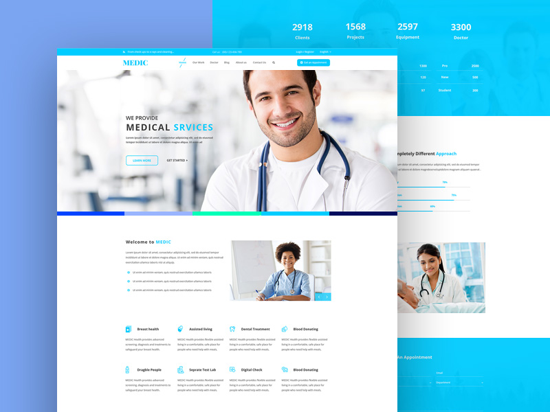 Medical Website Concept - Free PSD