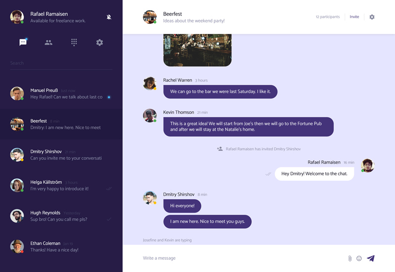 Messenger UI Concept - Free PSD