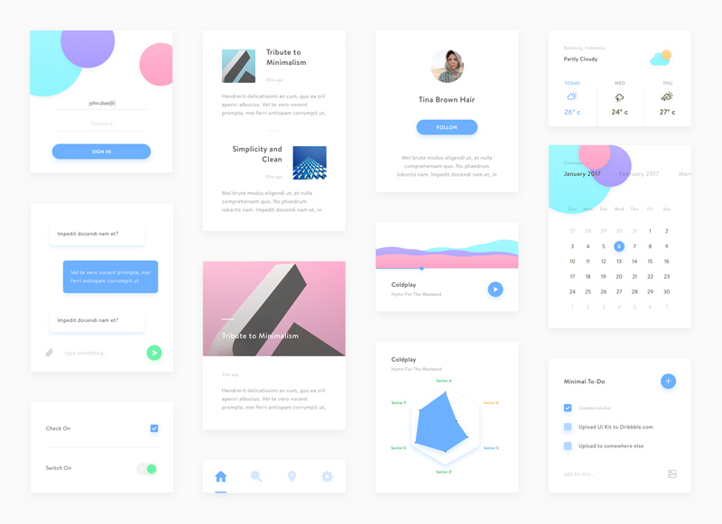 Minimal UI Kit - Sketch Freebie