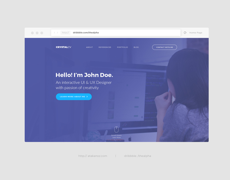 Minimalistic Browser Mockup PSD