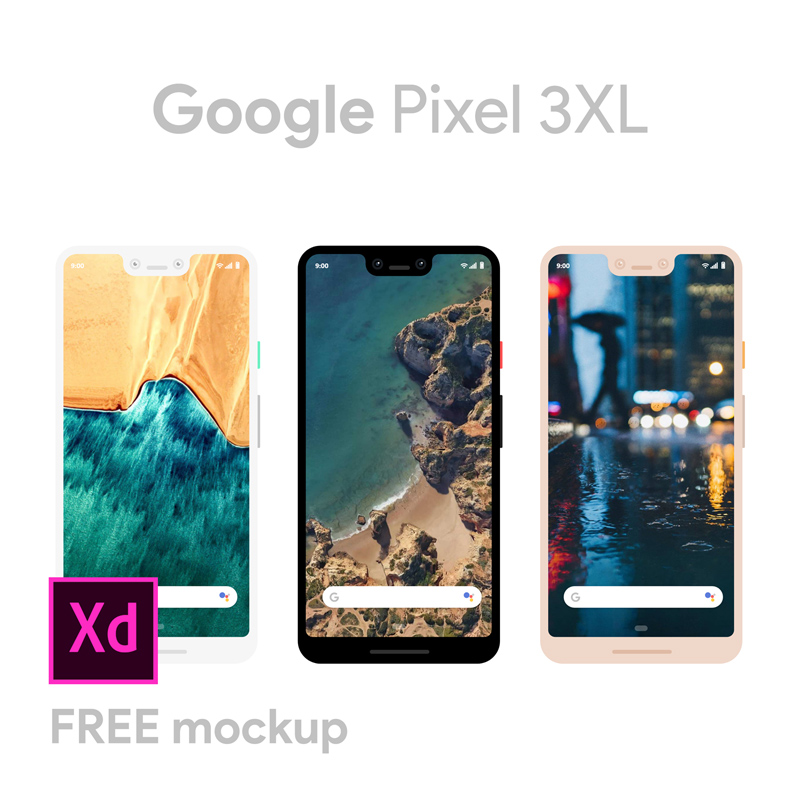 Google Pixel 3 XL Mockup Adobe XD Freebie Supply