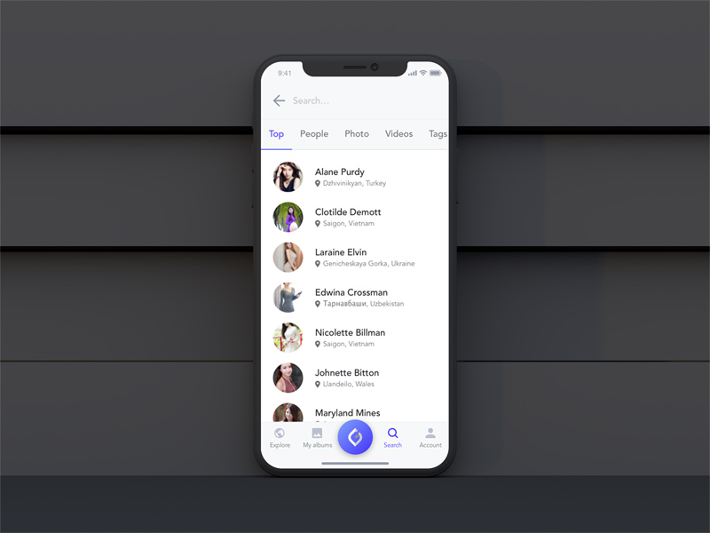 Adobe XD App Kit - Social Images Sharing