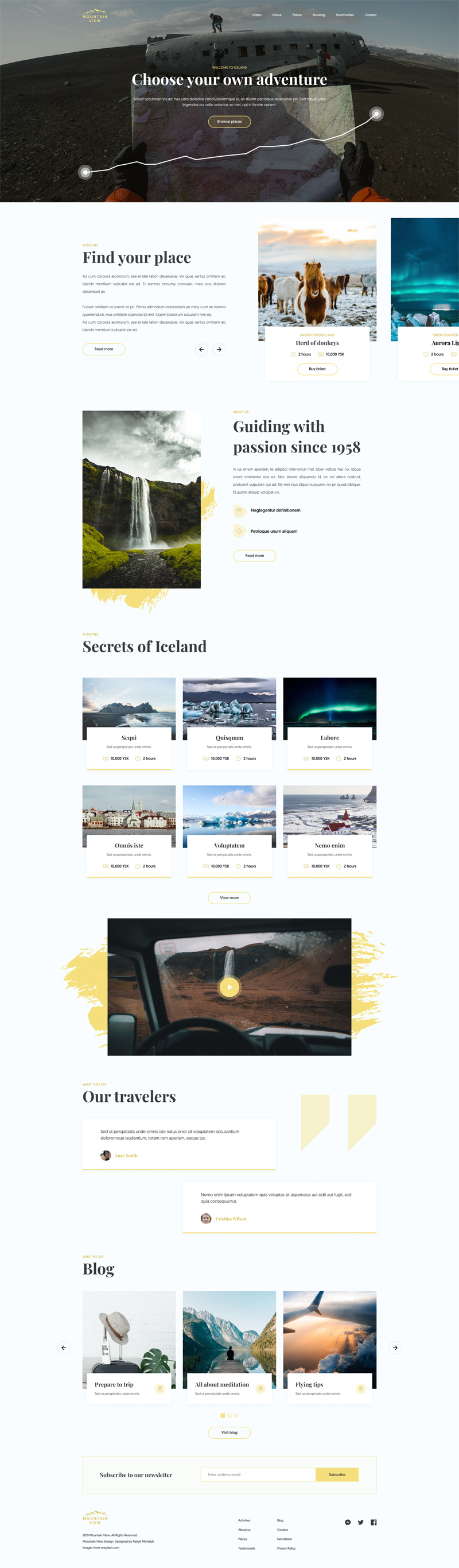 Travel Agency Website Template: Mountain View