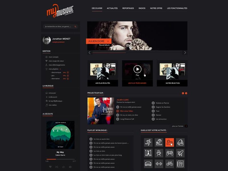 MyMusique Website Template - Free PSD