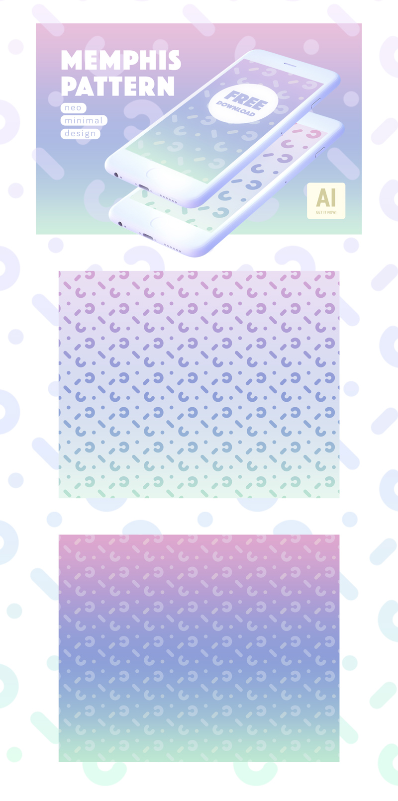 Neo Memphis Minimal Pattern for Adobe Illustrator