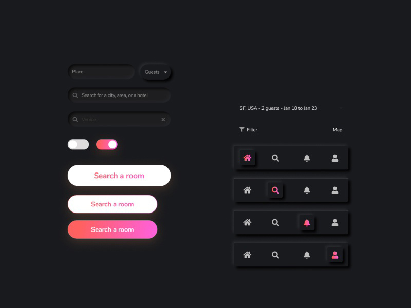 Neomorphic Travel UI Kit - Freebie Supply