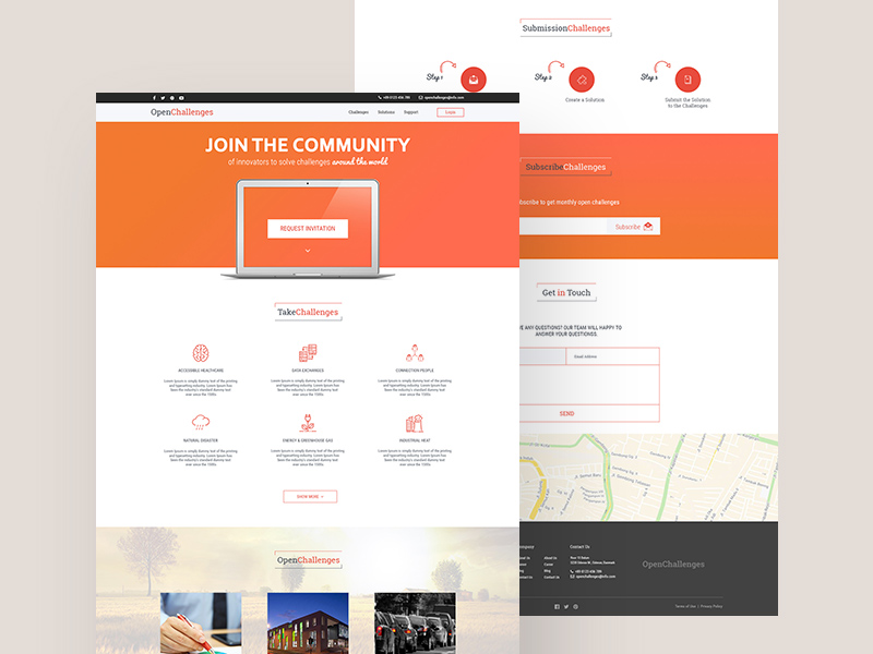 Open Challenges Website Template PSD