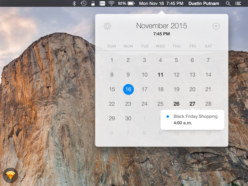 OS X Calendar in Sketch - Freebie Supply