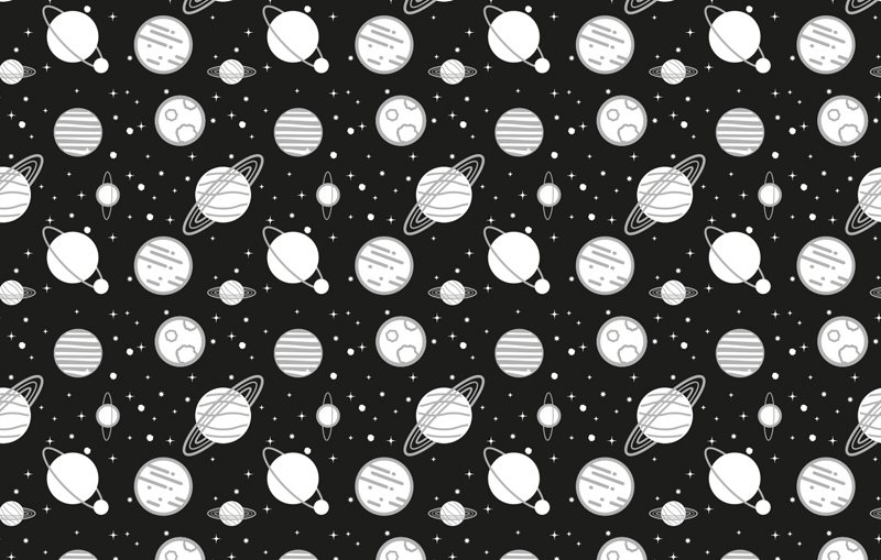 Space Planets Vector Pattern