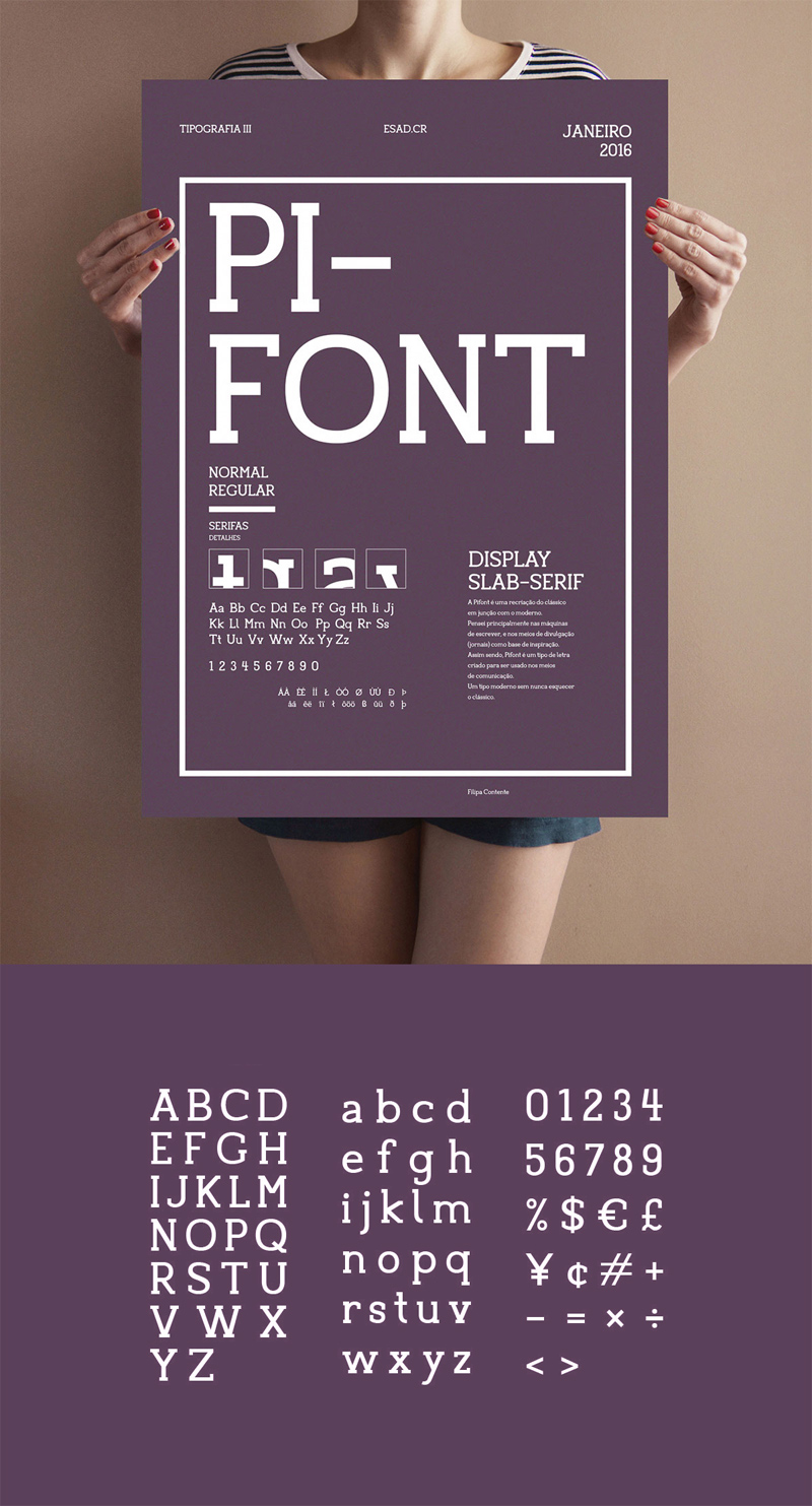 Pifont Typeface A Modern Display Slab Serif Freebie Supply