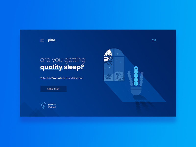Pillo Landing Page Template - PSD Freebie