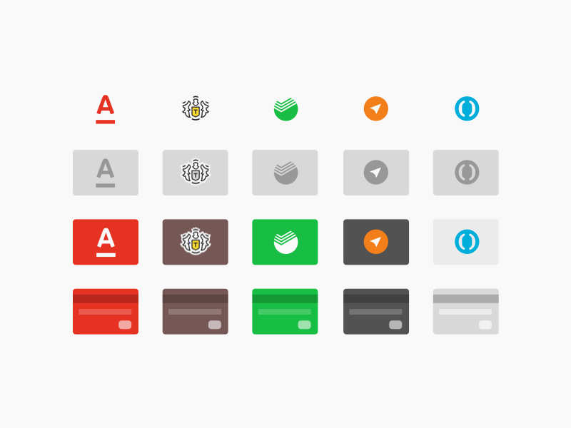 Russian Credit Cards Icons - Free Sketch