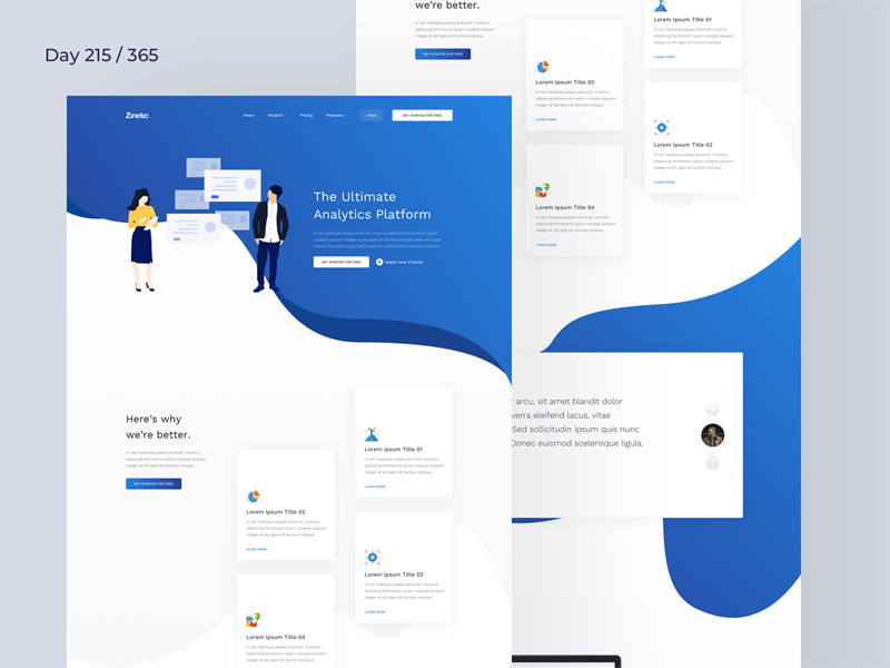 SaaS Analytics Landing Page Template by Kishore