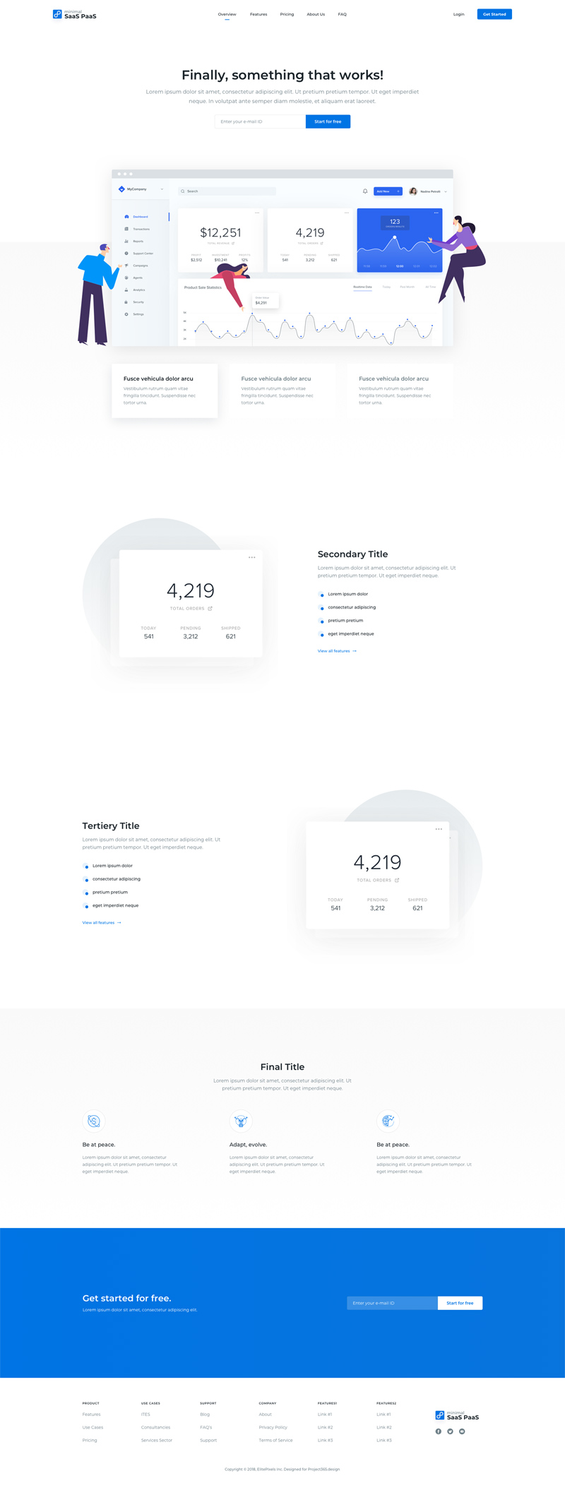 SaaS Product Landing Page - Sketch Freebie