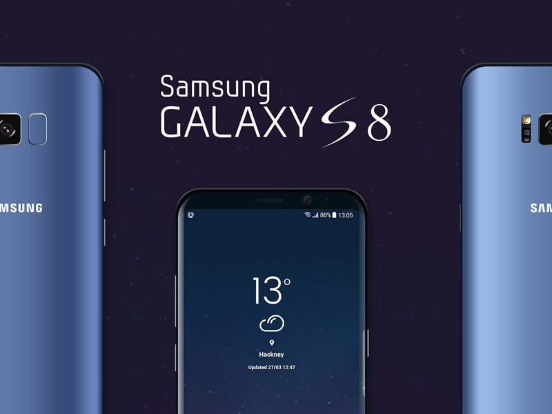 Samsung Galaxy S8 Landing Page Mockup - Free PSD