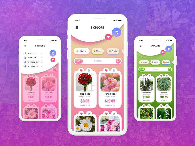 Flower Ordering App Concept Freebie Supply
