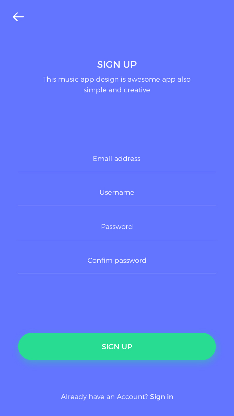 Sign In / Sign Up Screen : Free PSD