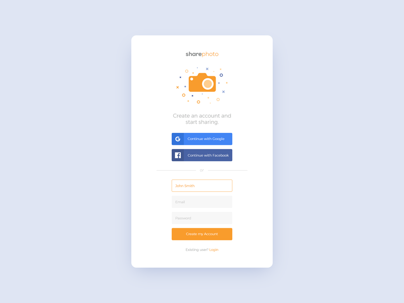 Sign Up Screen UI by Marko Nedeljkovic