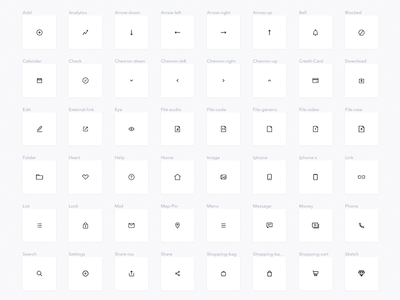 Simple & Clean Icons made in Sketch