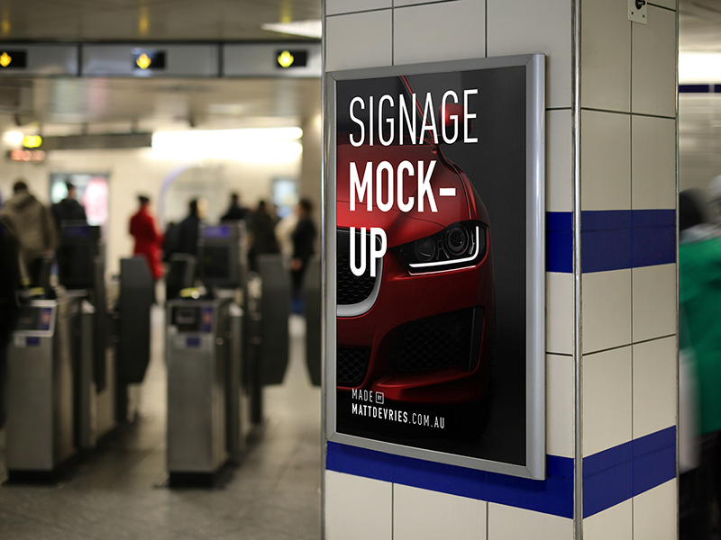 Smart Advertising Signage Mockup by Matt Devries