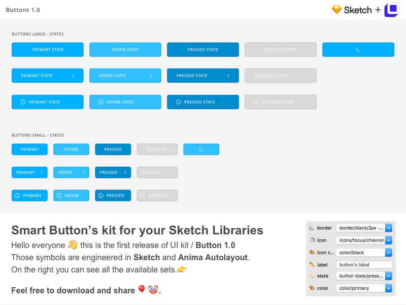Smart Button Kit 1.0 for Sketch