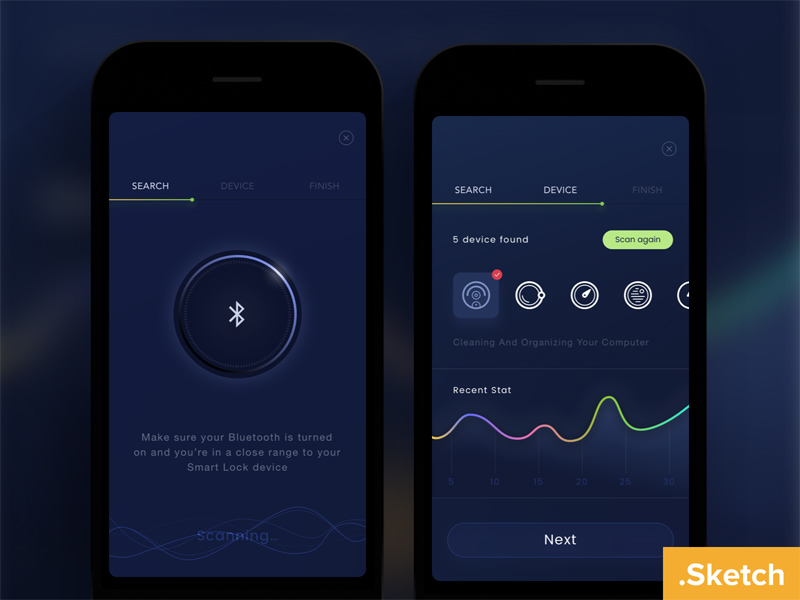 Smart Device UI Concept for Sketch