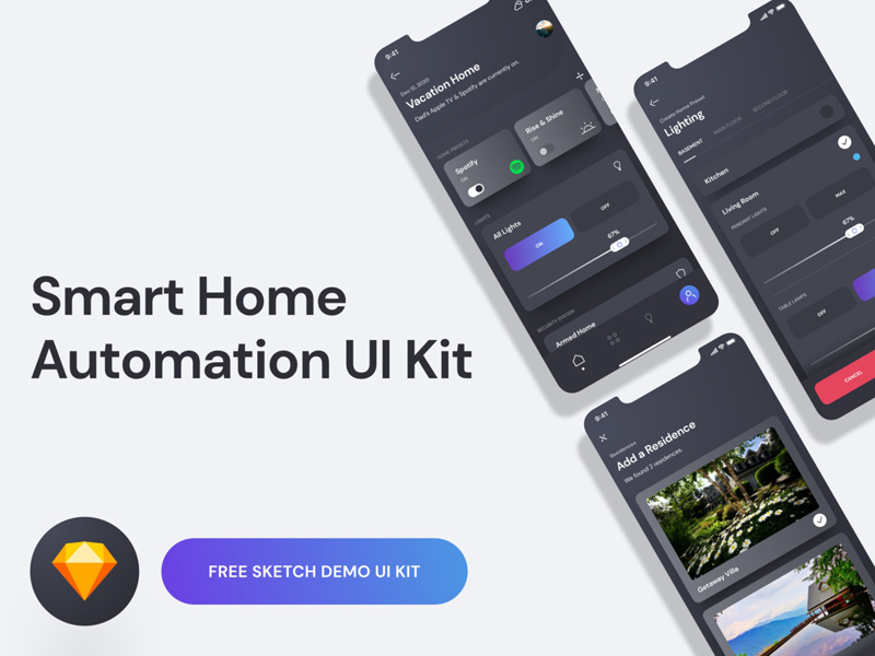 Smart Home Automation UI Kit Demo - Sketch Resource