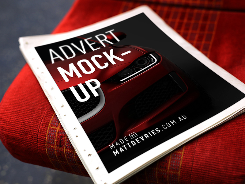 Smart Newspaper Advertising Mockup - Free PSD
