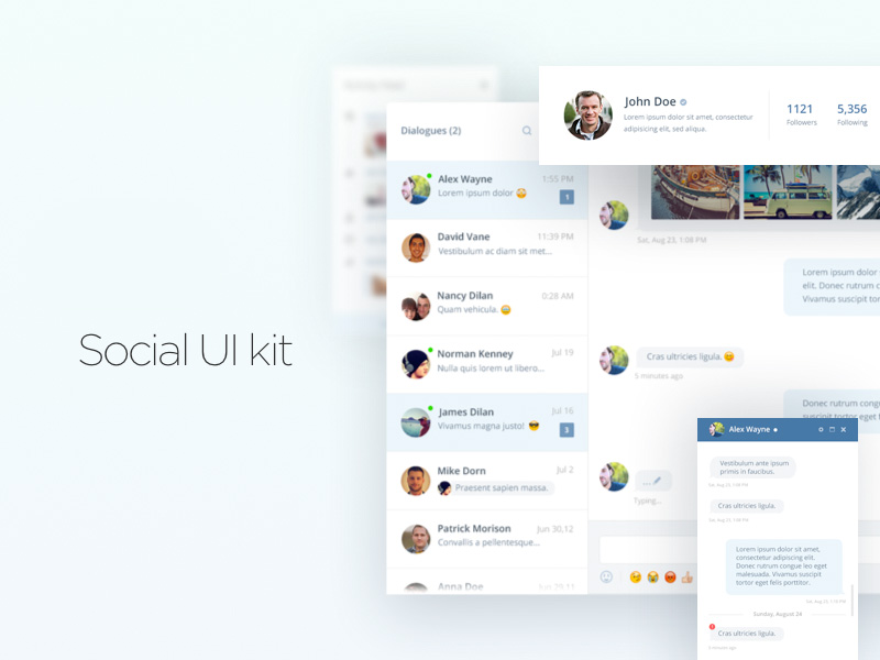 Social UI Kit PSD