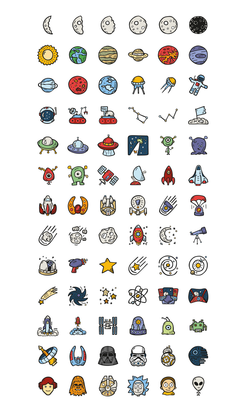 Space Icon Set For Illustrator Preview 2