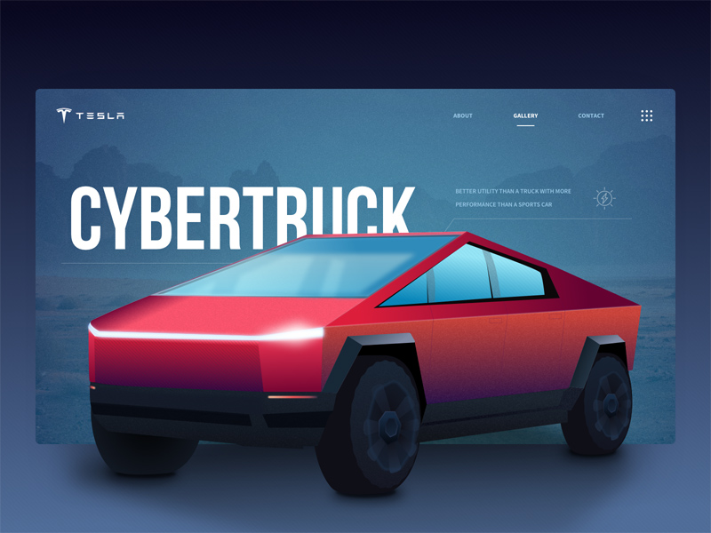 Tesla Cybertruck Mockup Vector