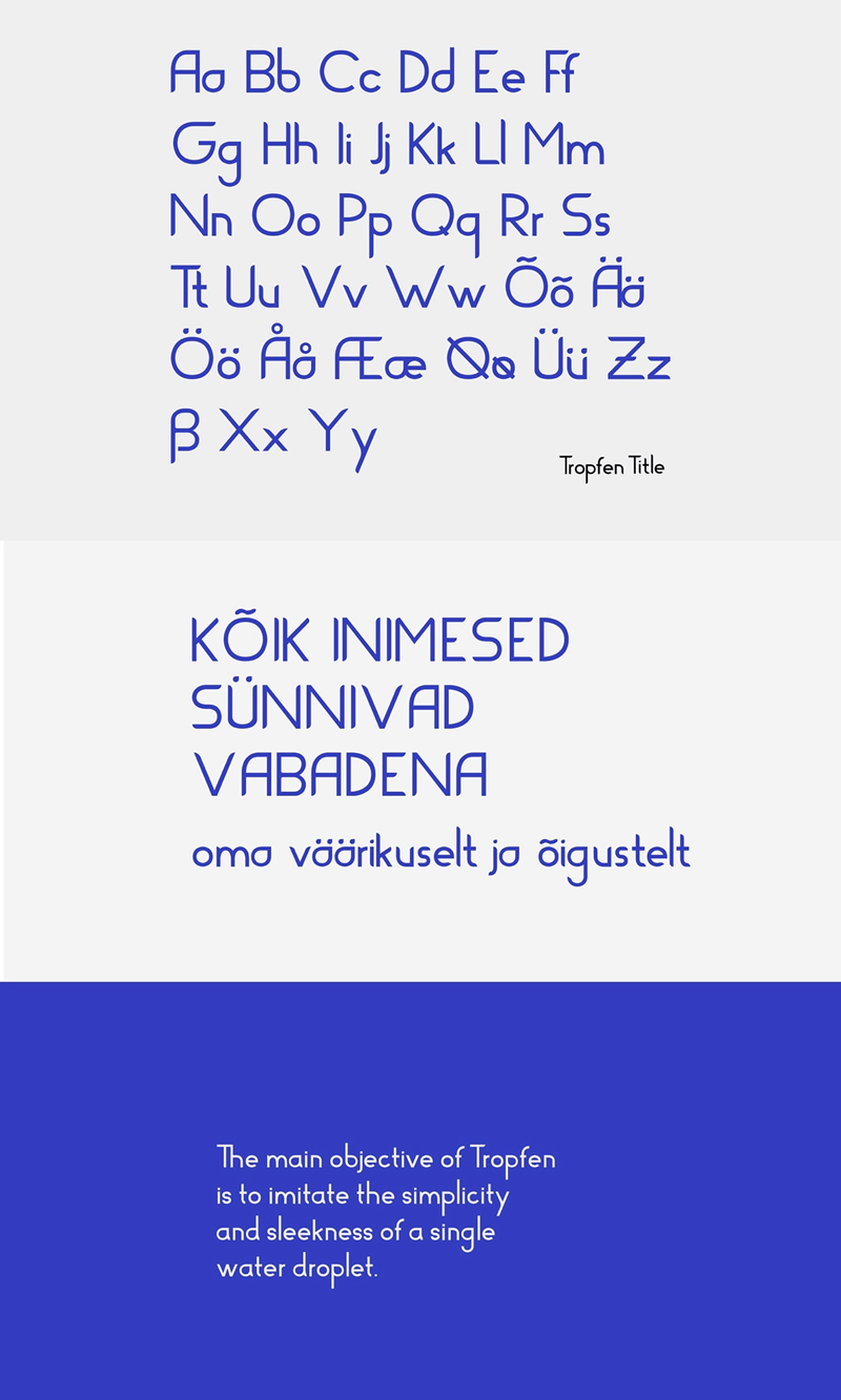 The Typeface Tropfen Font Preview 2