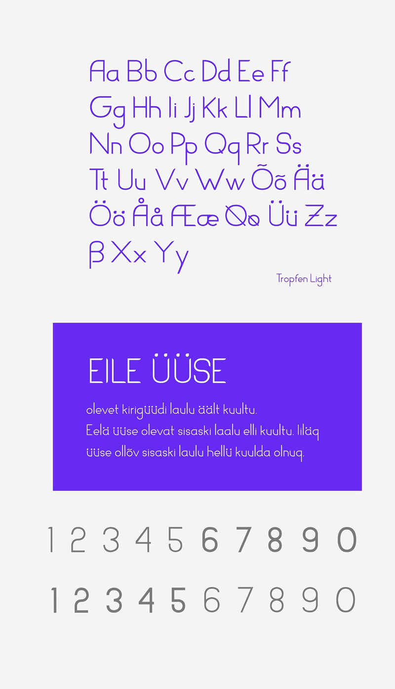 The Typeface Tropfen Font Preview 3