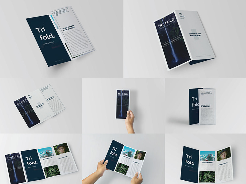 trifold brochure mockup set by sunny go freebie supply tri fold brochure mockup