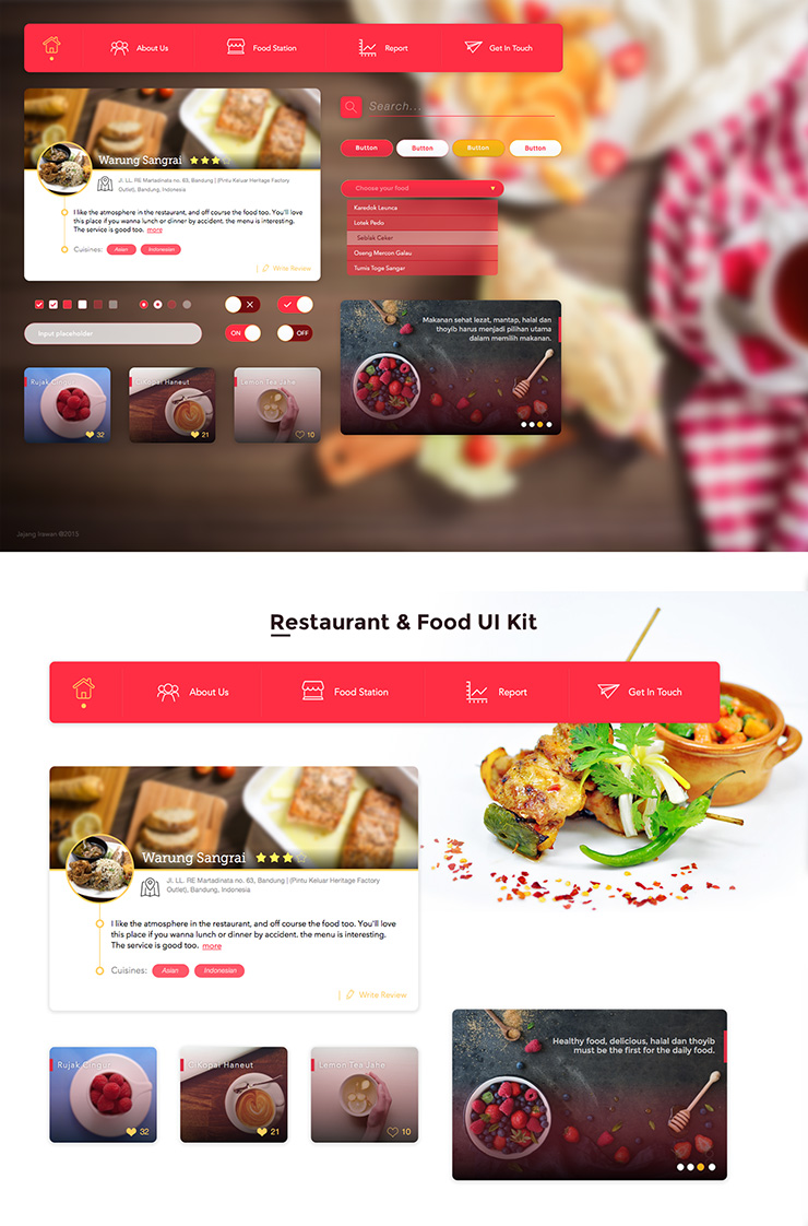 Tuank Restaurant & Food UI Kit Sketch