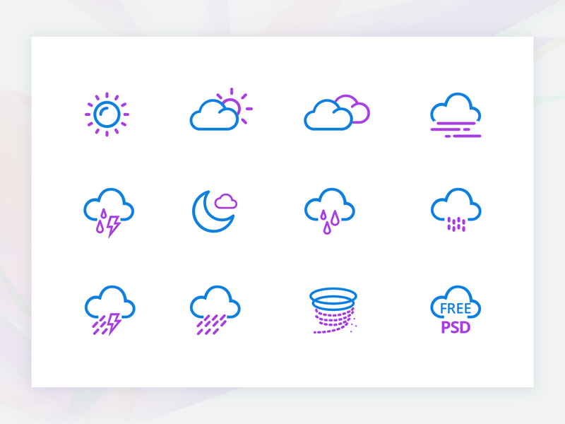 Weather App Icons PSD