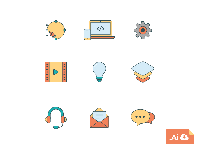 Web Icons for Illustraor