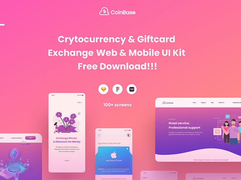 Cryptocurrency Exchange Web & Mobile Xd UI Kit