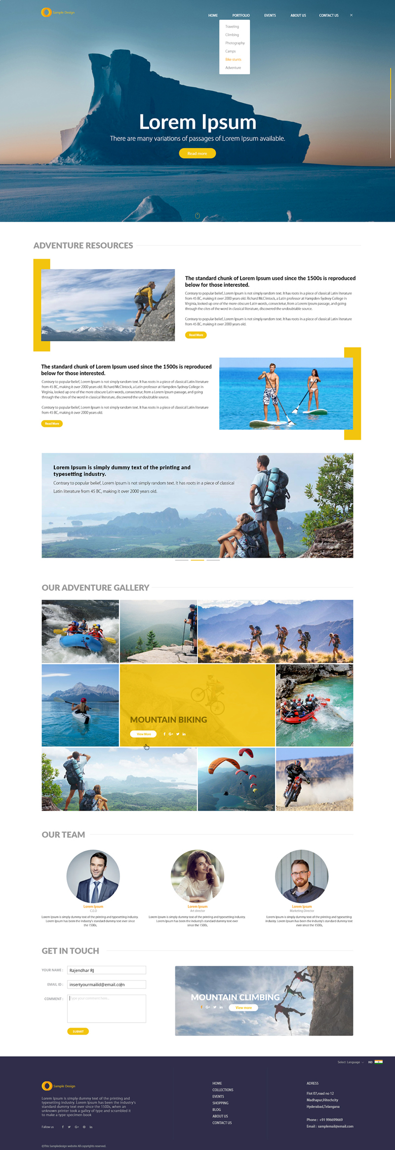 Website Design And UI Kit For Adobe XD Preview 1